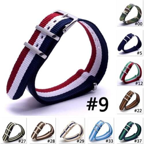 328Pcs Nato Strap 16mm 18mm 20mm 22mm 24mm Nylon Watchband for Nato Army Sport Woven Wristband Replacement DW Buckle Belt