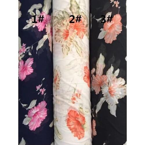 145cm width 75D printed chiffon fabric flowers pattern for summer clothes and dress CH-009