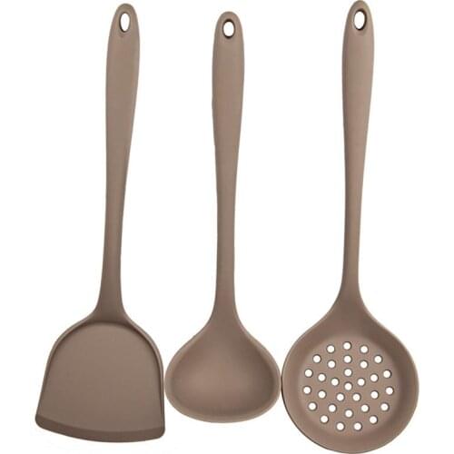 1 Piece Silicone Cooking Utensils Non-Stick Egg Beef Shovel Heat-Resistant Soup Ladle Slotted Spoon Kitchen Baking Gadgets