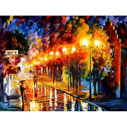 Contemporary art october fog hand painted knife paintings landscape oil on canvas High quality