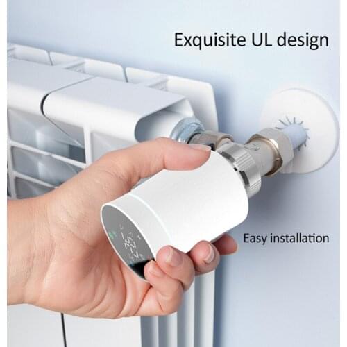 Tuya Smart Valve Zigbee Gateway Radiator Programmable Temperature Control Valve LCD Small White Normally Open Thermostatic Valve