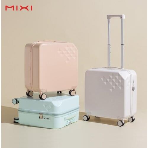 Mixi Unique Design Carry On Suitcase with USB Charging Port 20 Inch Travel Luggage Cabin Mute Rolling Wheels PC TSA Lock