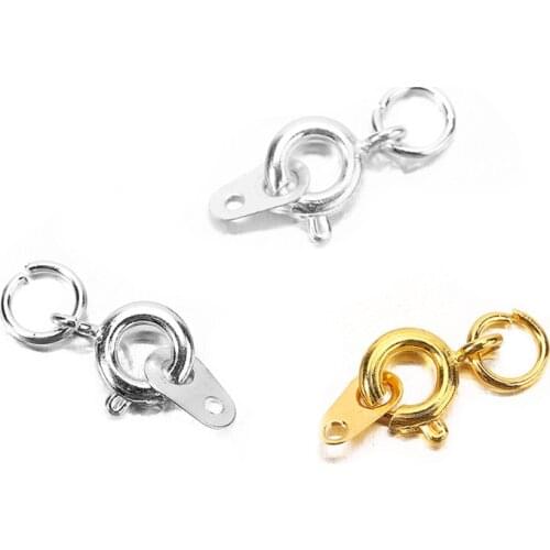 20pcs 6mm Copper Lobster Clasps Hooks Gold Rhodium Jump Rings End Connectors Clasps Hooks Necklace Findings Supplies For Jewelry