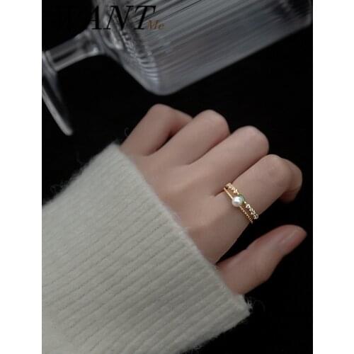 WANTME 925 sterling silver Simple Fashion Korean Double Green CZ Zircon Open Finger Ring for Women Rock Hip Hop Fine Jewelry