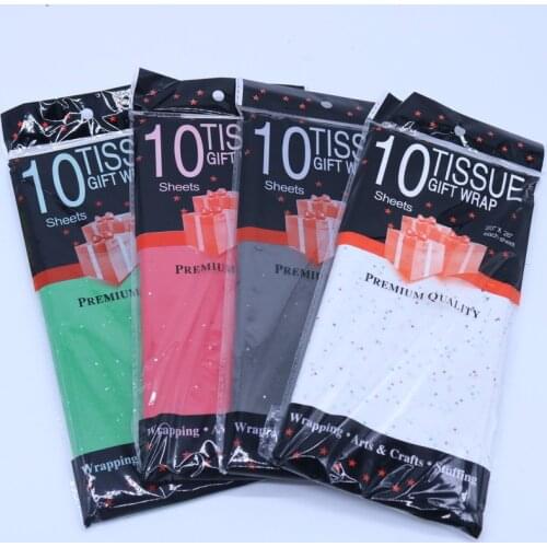 10 Sheets/bag 50x66cm Gift Sequin Packaging Craft Tissue Paper Flower Wrapping Paper Paper Roll Wine Clothing Wrapping Packing