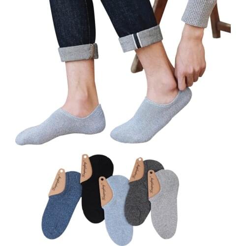 3 Pairs/Lot Men Invisible Socks Low Cut Ankle Socks Man Male Casual Soft Cotton Non-slip Comfort Boat Sock Meias Calcetines Sox