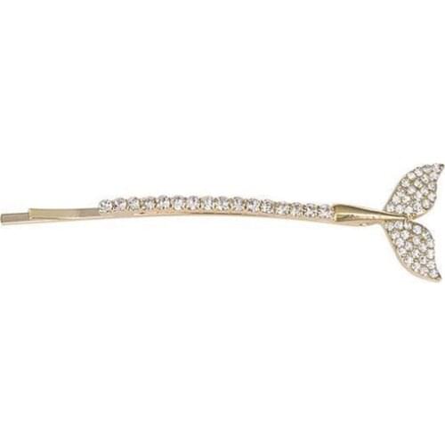 Shiny Rhinestone Gold Plated Hairpin Fishtail Shape Female Lovely Hairpin Hair Accessories Holiday Gifts