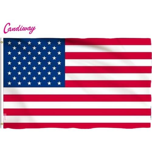 Candiway 2x3 Foot American US Polyester Flag Vivid Color and UV Fade Resistant Canvas Header and Double Stitched USA Flags