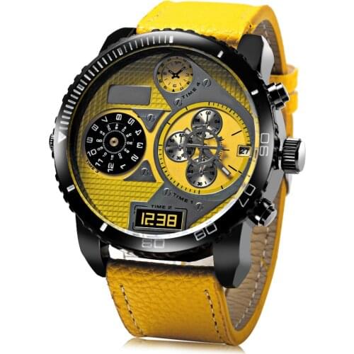 Large Dial Brand Dual Time Display Business Watches for Men Sport Quartz Military Watch Gift Relogio Masculino Zegarek Meski