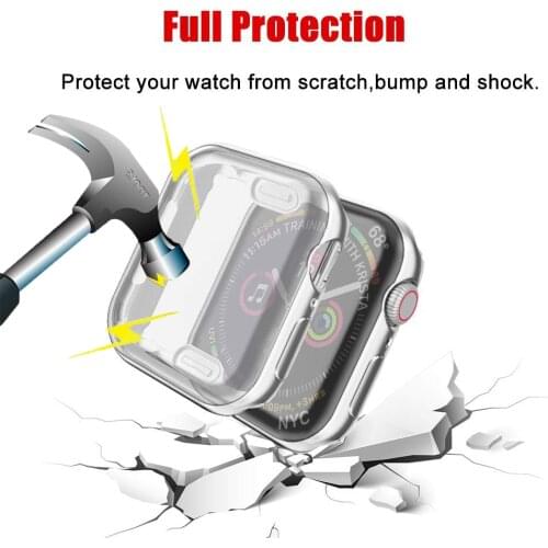 Screen Protective Case for Apple Watch Series 5/4/3/2/1 iwatch Shatter-Resistant Shell Protector Cover 38 42 44 40 mm watch case