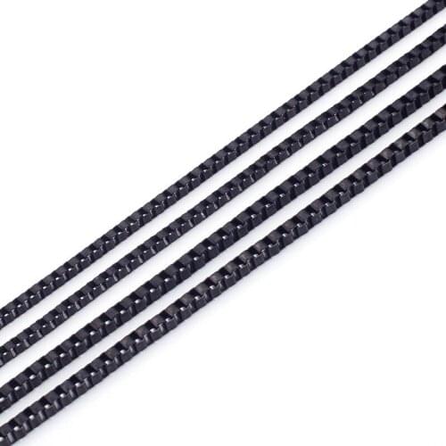 Black plated box with chain stainless steel necklace men and women accessories