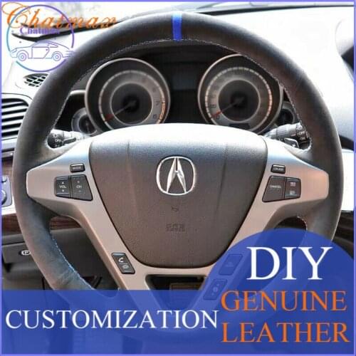 For Acura MDX 2007 2008 2009 2010 2011 Customize Hand Sewing Car Steering Wheel Cover Black Suede Leather