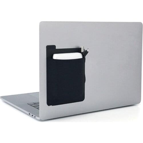 Adhesive Back Storage Bag For i-Pad Laptop Reusable Reposition Cable/Mouse/Powerbank Pouch Tablet Accessorie Holder