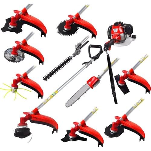 Multi 52CC 2-strokes 10 in 1 Multi brush cutter grass trimmer lawn mower tree pruner tool garden work