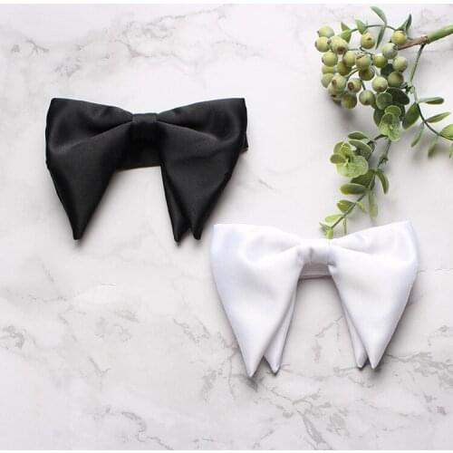 Fashion Solid Color Big Bowties for Mens Banquet Bow Ties Man Business Formal Dress Bowknots Women Neckwear Wedding Cravat