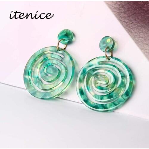 Fashion Temperament Women Hollow Lollipop Dangle Earrings Big Round Resin Circle Drop Earrings Holiday Earing2019 Jewelry Gift