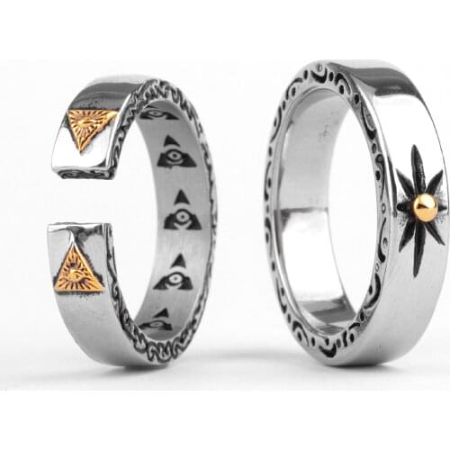 Vintage Freemason Masonic Stainless Steel Mens Rings Simple Hip Hop for Male Boyfriend Biker Jewelry Creativity Gift Wholesale