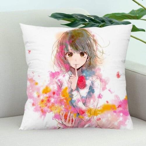 Kuzu no Honkai Pillow Cover Bedroom Home Office Decorative Pillowcase Square Zipper Pillow Cases Satin Soft