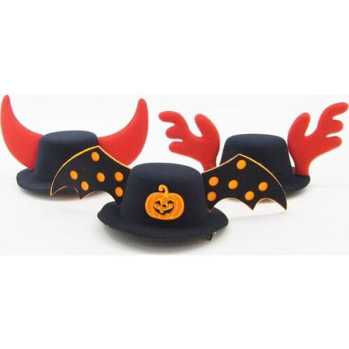 New Vampire Bat Hat Caps for Pet Hats Pumpkin Bat dot Funny Devil Horn Cap For Pet Cat Dog Party Costume Cosplay Halloween Decor