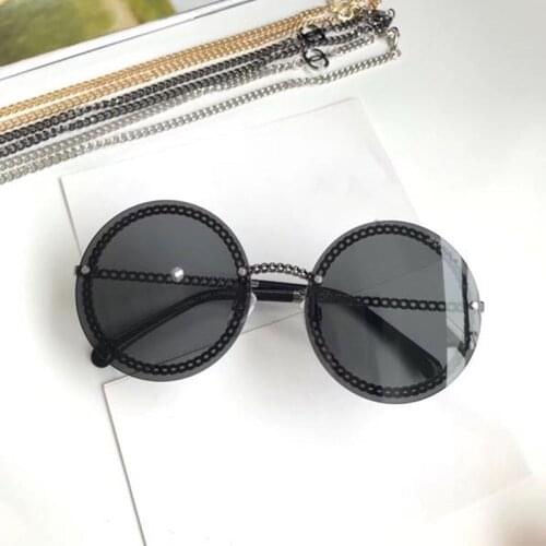 20190919009 Fashion Retro V Logo Ma Mars Sunglasses Designer Lady Mirror Sun Glasses Vintage Female flat lens Glasses for Women