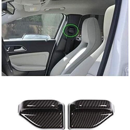 Carbon Fiber Seat Belt Cover Trim 2pcs For Mercedes Benz CLA GLA B Class W117 C117 W246