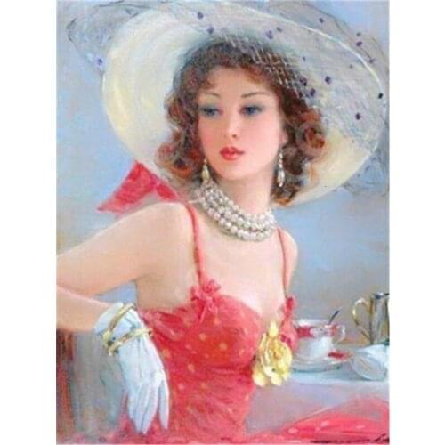 Full Square/Round Diamond Painting New Arrival Sexy Noble Ladies Handmade Gift Beads Embroidery Portrait Home Decor