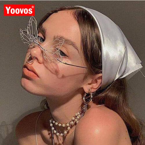 Yoovos Luxury Sunglasses Women Ocean Lens Sun Glasses Women Wing Frame Eyewear Fashion Brand Designer Women Party Sunglasses