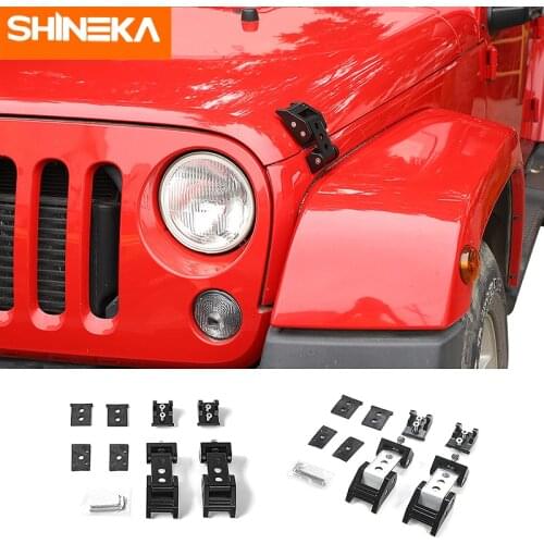 SHINEKA Car Lock Hood Latch Catch For Jeep Wrangler JK 2007-2017 Car Engine Lock Cover Accessories For Jeep Wrangler JK