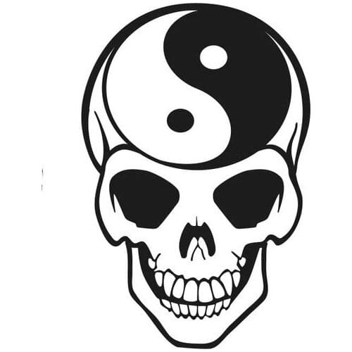 Tai Chi Gossip Skull Car Vinyl Decals Waterproof Cool Bumper Sticker Yoga Style Decor L495