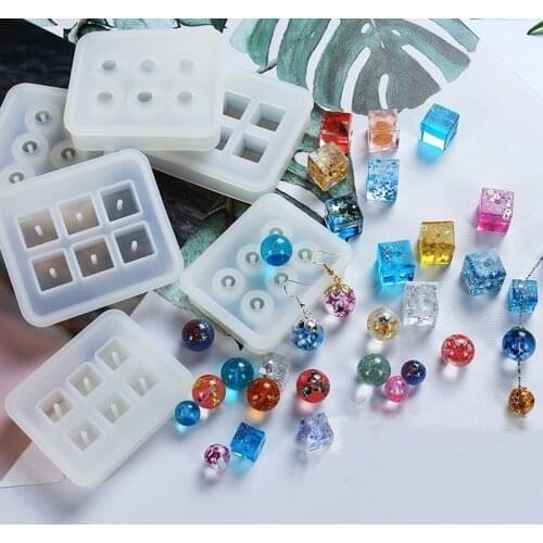 Three-dimensional square mirror silicone mold DIY candy epoxy resin mold jewelry accessories pendant jewelry mold