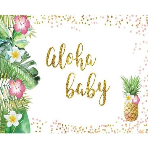Tropical Pineapple Banana Leaf Baby Shower Party Backdrop Birthday Room Decor Photo Booth Studio Prop