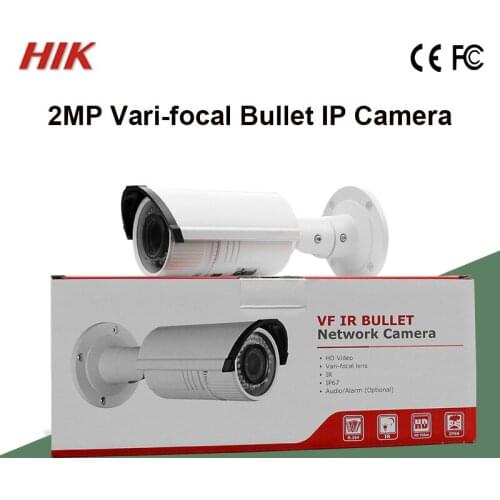 In stock DS-2CD2622FWD-IS Original Hik 2MP IPC Vari-focal Bullet Network Camera WDR H.264+ IR30M 1-ch audio I/O& alarm IP67 128G