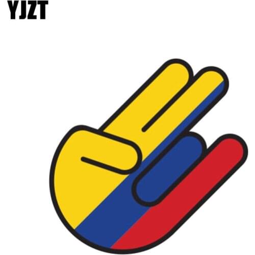 YJZT 9.4CM*14.3CM Funny Colombia Flag Car Sticker Shocker Reflective Helmet Decal 6-1000