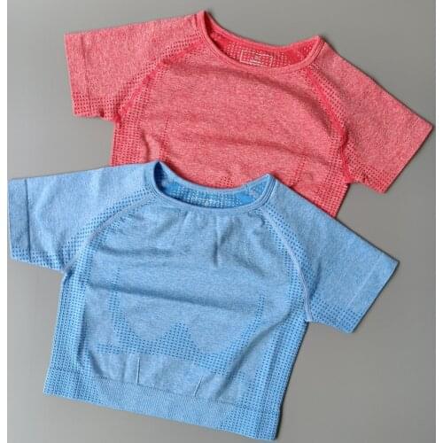 10 colors Tops Women 2020 Running Sport Shirts Short Sleeves Yoga Top Sport Fitness Gym Workout T-shirts Sportswear Crop Top