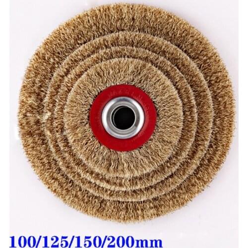 1Pcs Wire Brush Wheel 100/125/150/200mm Quality Round Brass Plated Steel Wire Brush Wheel For Bench Grinder Tool Parts