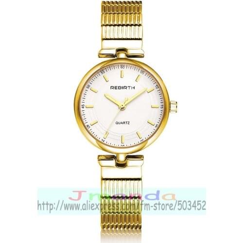 50pcs/lot RE041 fashion rebirth stainless steel watch high quality casual wrist watch wholesale clock for women girl lady