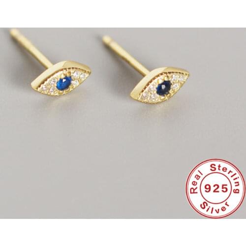 925 Sterling Silver Earrings For Women/Men Letter Zircon Ear Bone Earrings Evil Eye Pirecing Earring Girl Rhinestone aretes R5