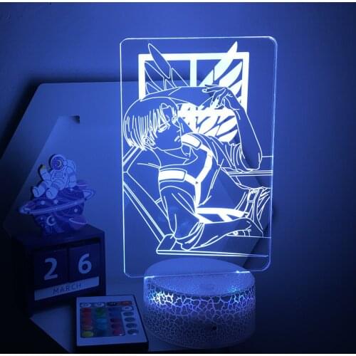 Acrylic 3d Lamp Levi Ackerman Anime Attack on Titan for Home Room Decor Light Child Gift Captain Levi Ackerman LED Night Light