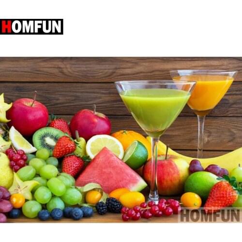 HOMFUN DIY Diamond Painting "Fruit landscape" Full Drill Square Round Diamond Embroidery 5D Cross Stitch Decoration Home A26093