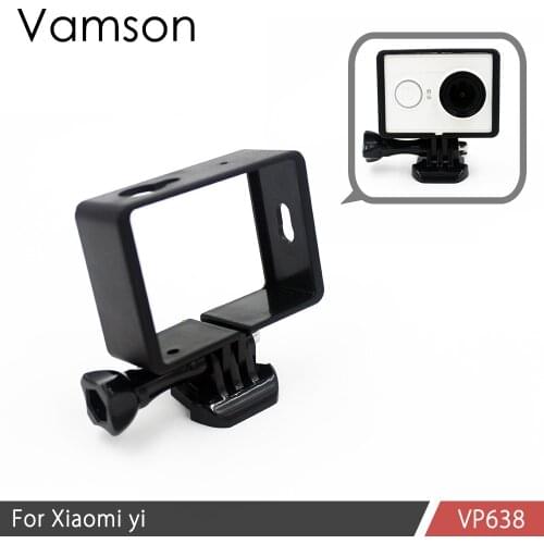 Vamson For Xiaomi Case Frame Protective Housing Side Frame Mount Border with Base Mount Screw For Yi Camera Accessories VP638