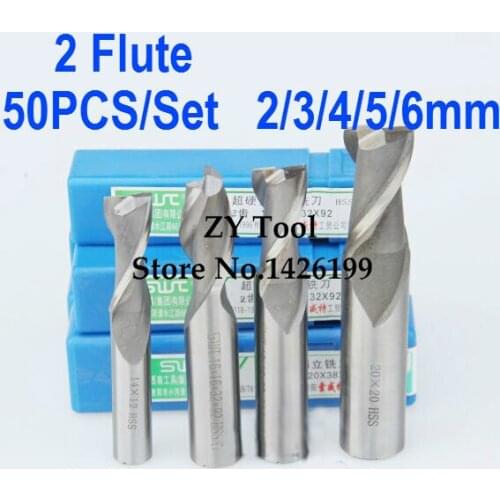 Free shipping 2F-2/3/4/5/6mm 2 Flute Milling Cutter CNC milling cutter rotary cutter,Lathe Tool, Aluminium End Mill Cutter
