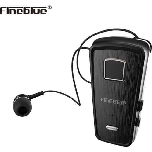 FineBlue F986 Bluetooth Earphone Stereo Headset Retractable-Wire earpiece Ergonomic wireless earbud design, comfortable to wear