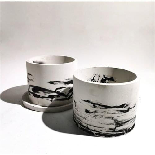 Large 6 inch Round Concrete Flower Pot Silicone Mold Succulent Planter Mold DIY F3MF