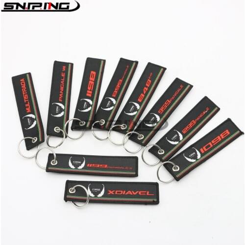 Motorcycle Embroidery Key Holder Chain Collection Keychain For Ducati Series 848 899 959 1098 1198 1199 1299 XDIAVEL SCRAMBLER