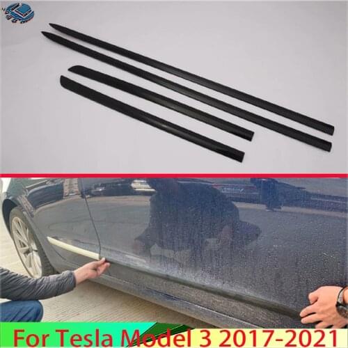 For Tesla Model 3 2017 2018 2019 Car Accessories ABS Side Door Body Molding Moulding Trim