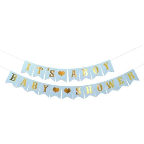 Its Girl/Boy Baby Shower Gender Reveal Paperboard Card Letter Banner Baby Shower Decoration Birthday Party Decoration Supplies