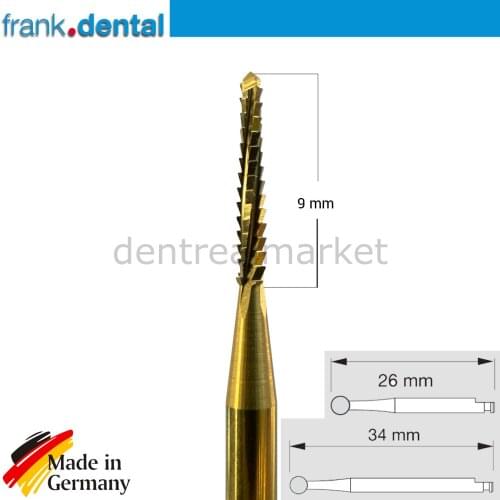 Frank Dental Titanium Coated Carbide Lindeman Surgery Burs - Bone Cutter Bur - Lindemann Bone Cutter Bur -162 for Contra-Angle