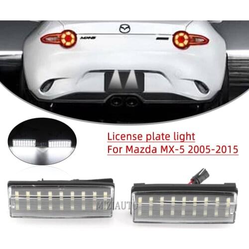 2 PCS LED License Plate Lights For Mazda MX-5 Miata 2005-2015 White LED Car Rear license plate