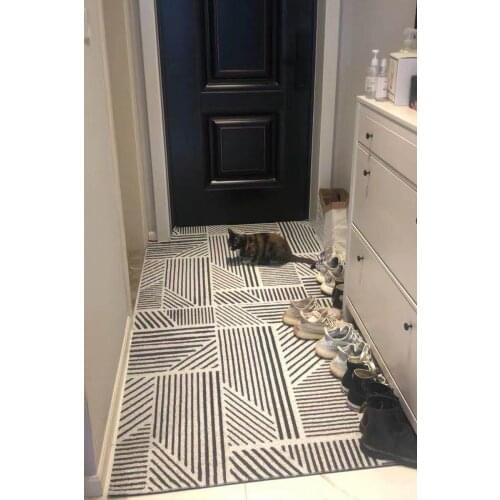 Creativity stripe DIY highend wireng floor mat light luxury doormat hall step on the foot pad easy to clean durable cushion