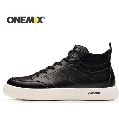 ONEMIX Skateboarding Shoes Light Cool Sneakers Soft Micro Fiber Leather Upper Elastic Outsole Men Shoes Walking EUR Size 39-45